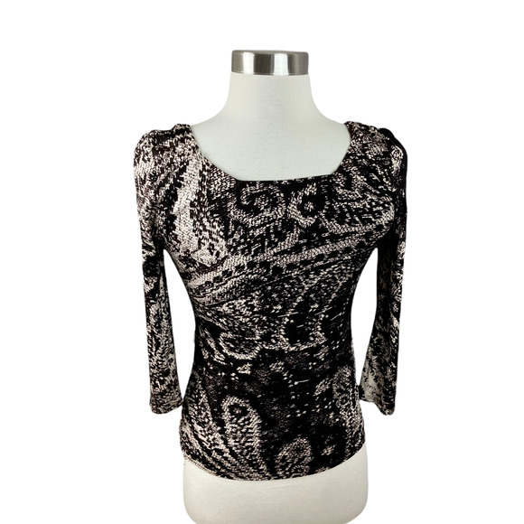 Max Mara Italy S Brown Ivory Viscose Knit Top - Picture 2 of 3